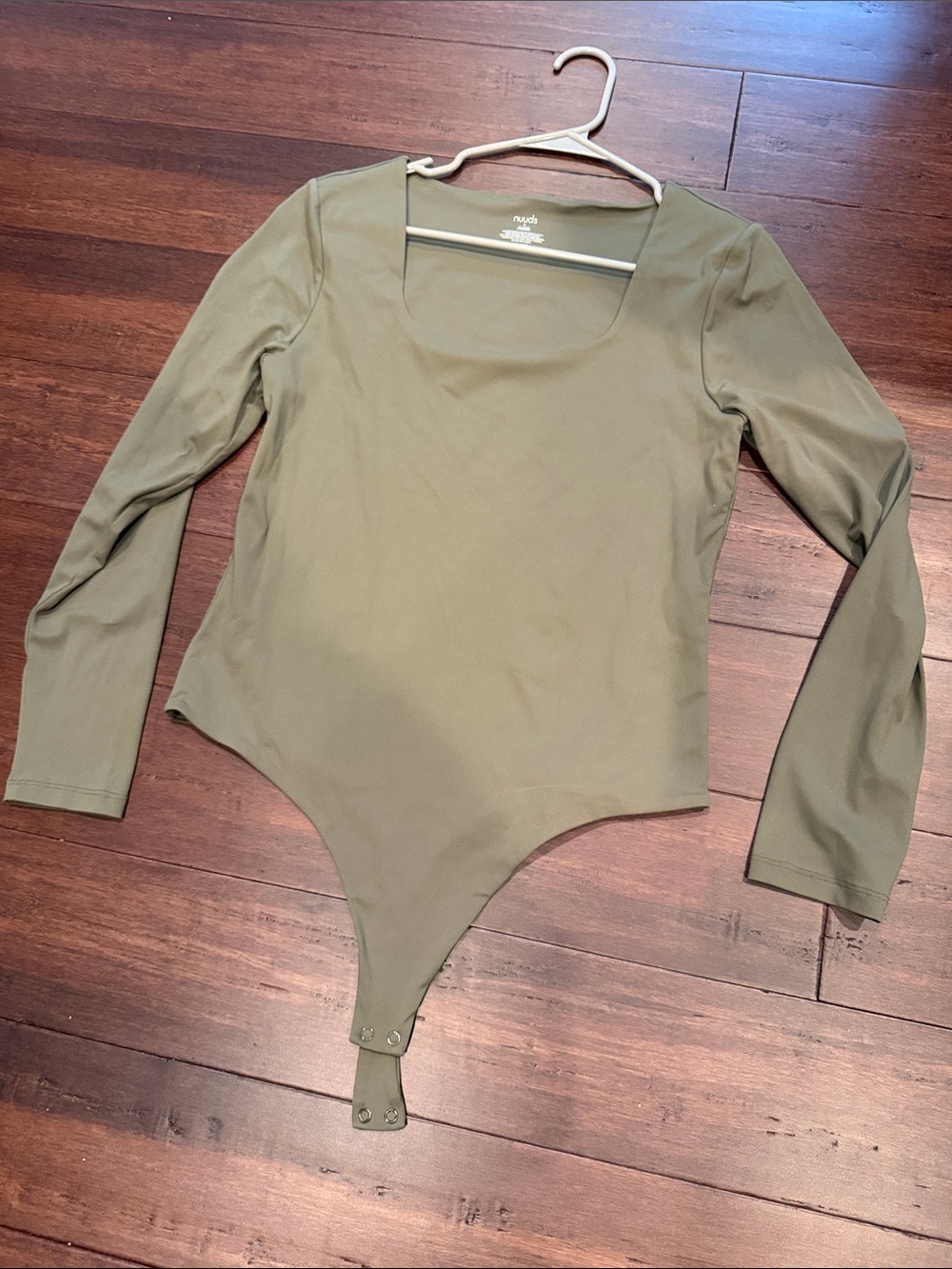 Nuuds Olive Green Long-Sleeve One Piece Bodysuit